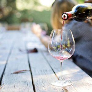 Wine Poured in Long-stem Glass